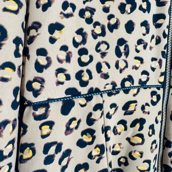 Donna Karan Womens Brown Tan Leopard Print Crew Neck Long Sleeve Zip Dress 12 - Picture 11 of 13